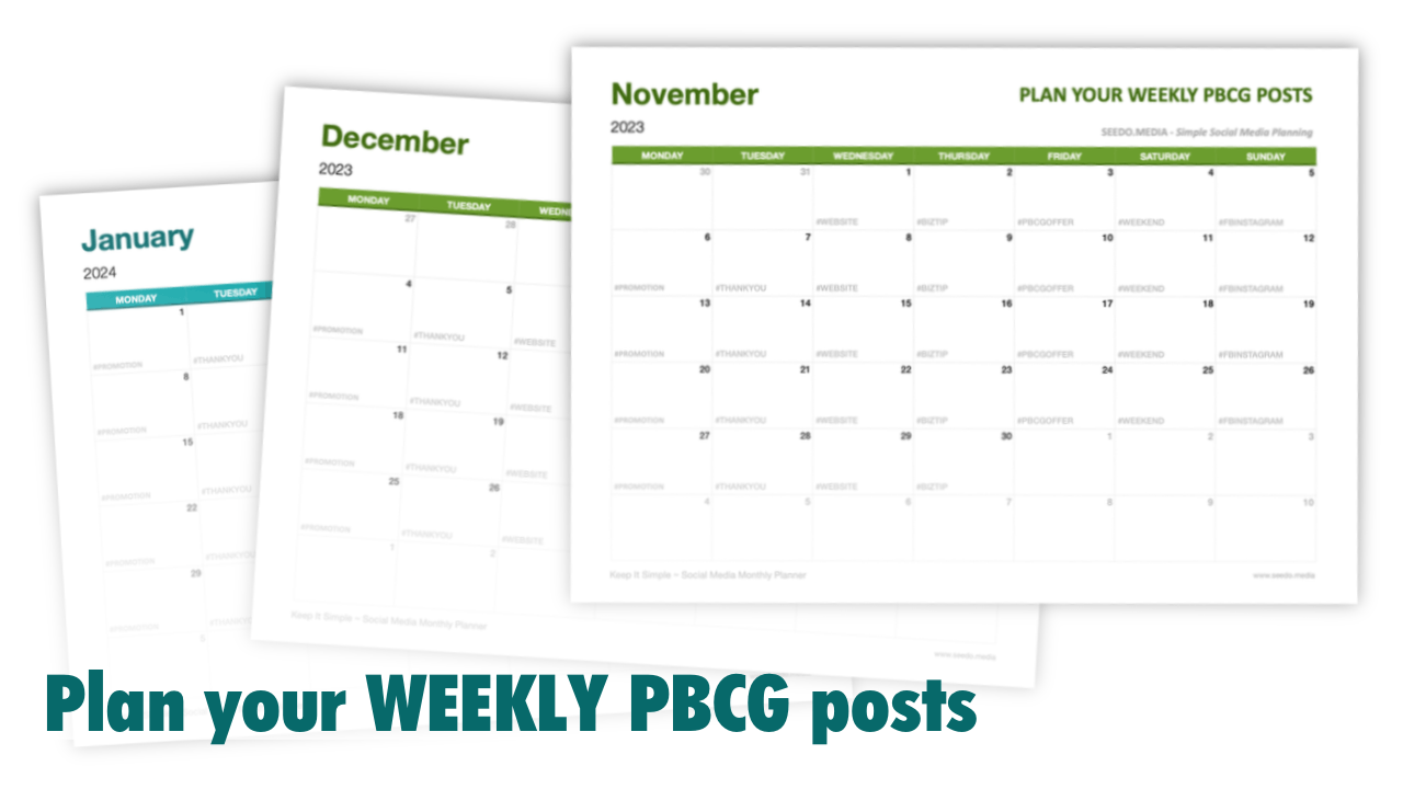 PBCG Free 3 Month Planner